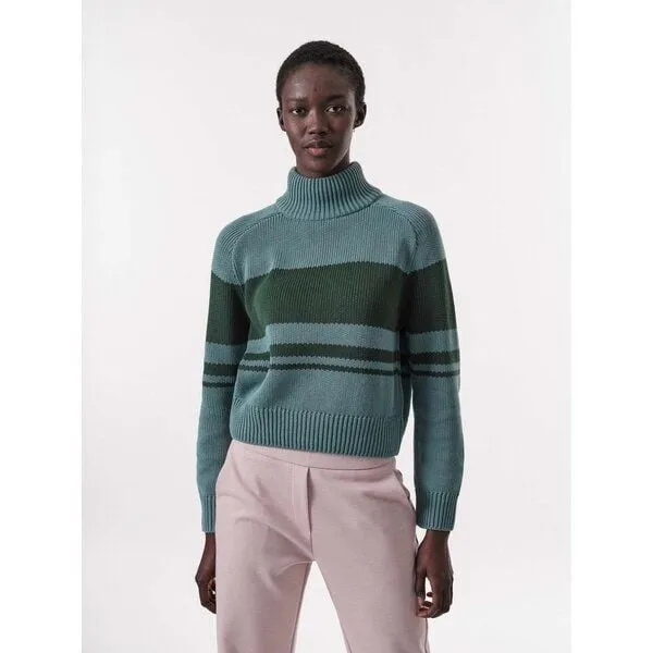 LANIUS LANIUS Colourblock-Pullover aus Bio-Baumwolle