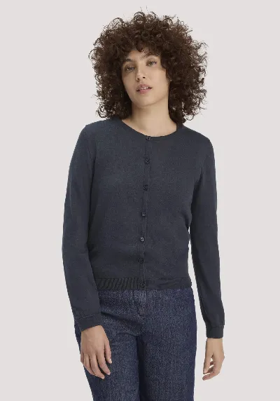 hessnatur hessnatur Damen Strickjacke Regular aus TENCEL™ Lyocell mit Bio-Baumwolle - blau
