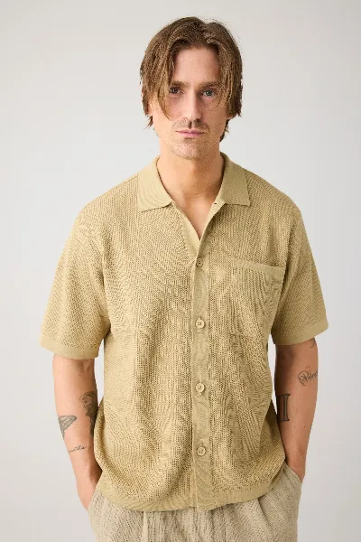 KnowledgeCotton Apparel KnowledgeCotton Apparel Herren vegan Hemd Regular Knit Twill