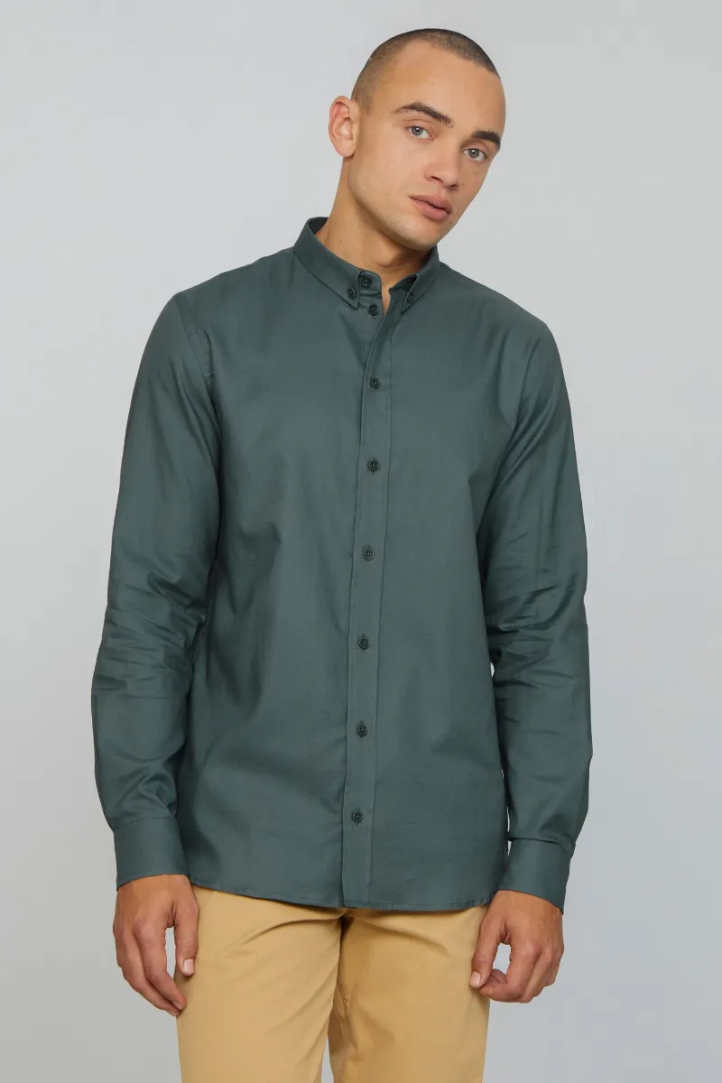 recolution Recolution Herren vegan Hemd Oxford Coleus Eukalyptus Grün