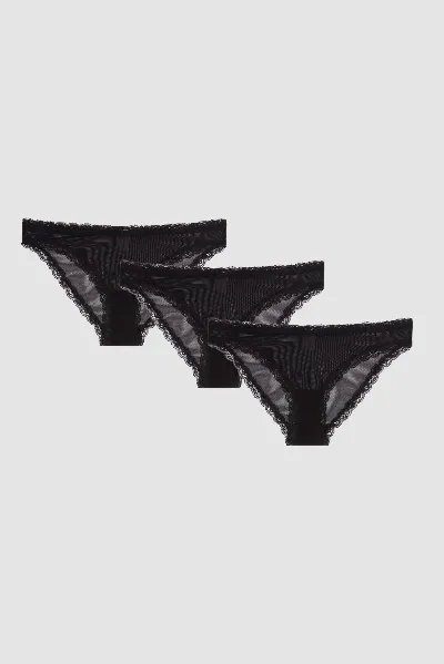 Understatement Understatement Damen vegan Multipack Bikini Slips Mesh Lace Trim