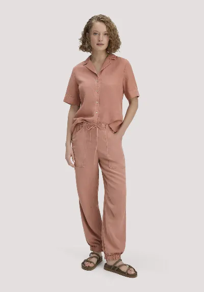 hessnatur hessnatur Damen Soft Utility Hose aus TENCEL™ Lyocell mit Leinen - rosa