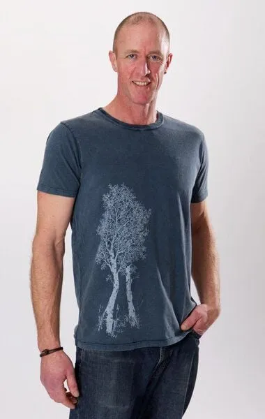 Life-Tree Life-Tree Shirt aus Biobaumwolle für Herren Birke in Washed Blue