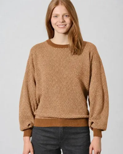 HempAge Hempage Moderner Jacquard Pullover Hanf/Biobaumwolle