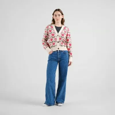 Dedicated DEDICATED Cardigan Kanan Application Flower - Vanilla