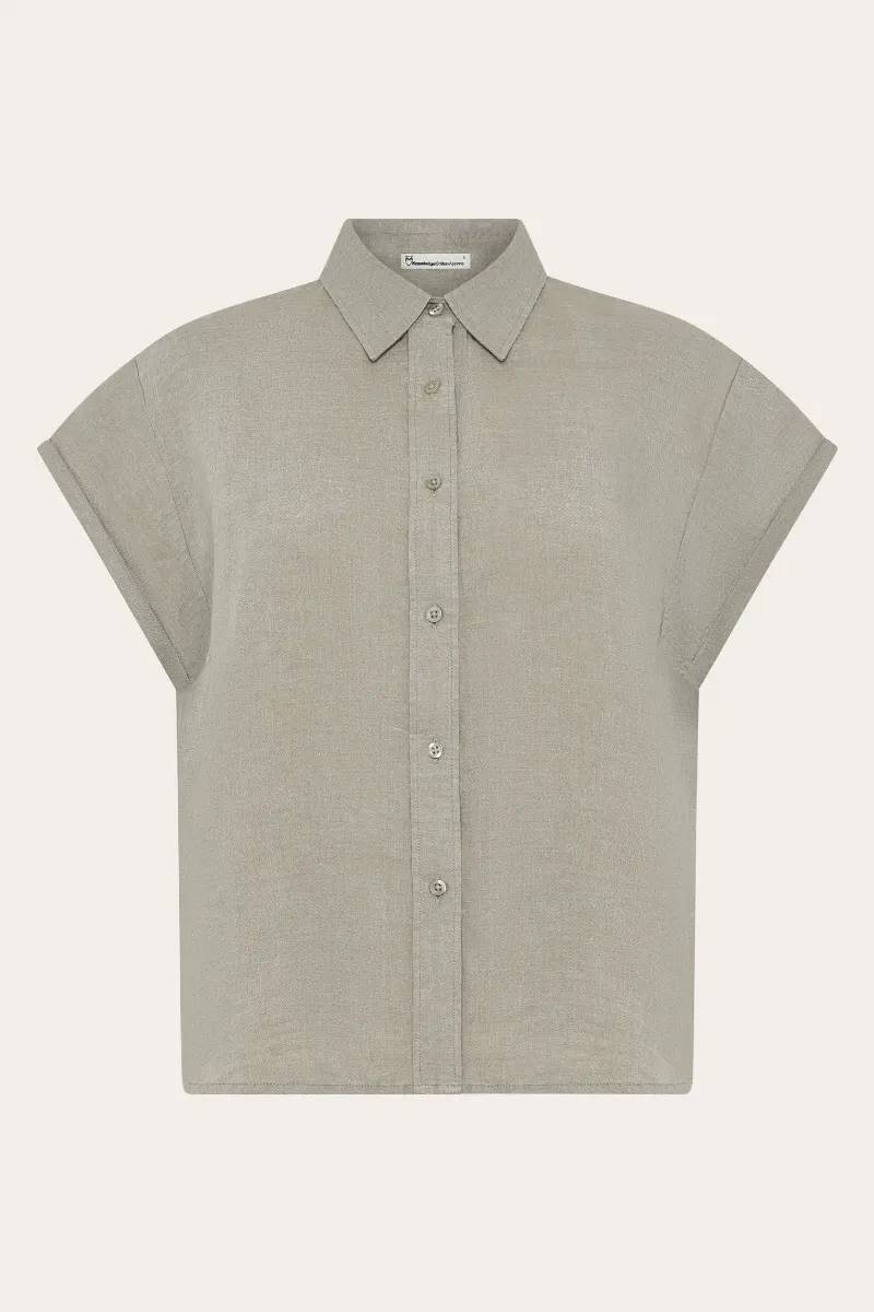 KnowledgeCotton Apparel KnowledgeCotton Apparel Damen vegan Hemd Aster Fold Up Twill