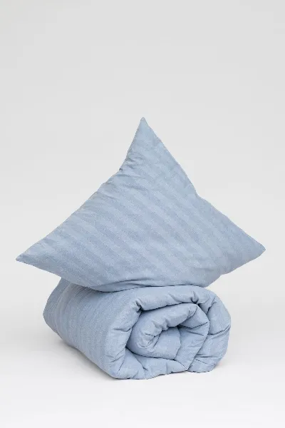 MELA MELA unisex vegan Bettwäsche Himanshu Blau Fischgrat