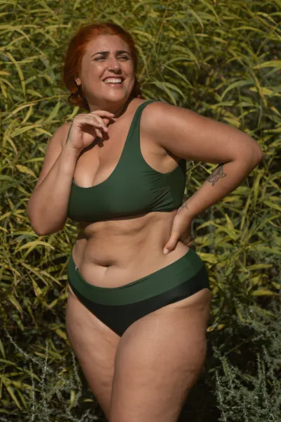 Inaska Inaska Damen vegan Soft Waist Bikini Bottoms Flow Nature Dunkelgrün & Moosgrün