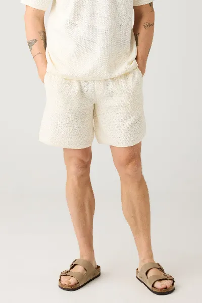 KnowledgeCotton Apparel KnowledgeCotton Apparel Herren vegan Strickshorts Lose Reiher