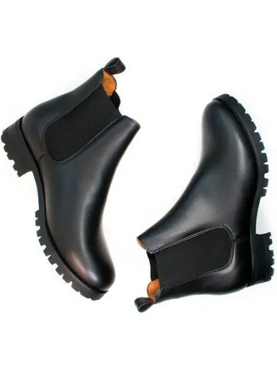 Will's Vegan Shop Will's Vegan Shop Weit geschnittene Luxe Chelsea-Stiefel mit tiefem Profil
