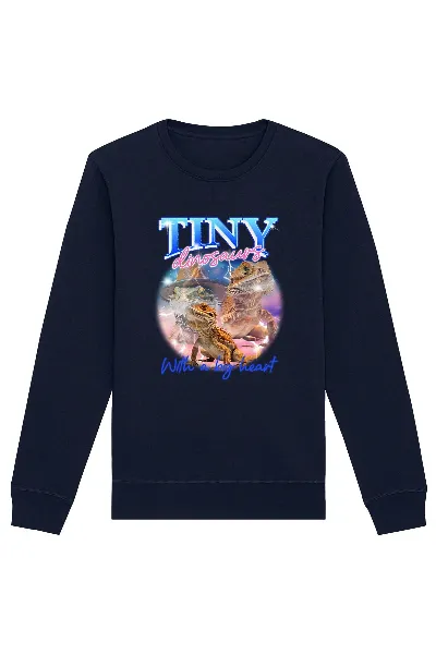 Oat Milk Club Oat Milk Club Damen vegan Sweatshirt Tiny Dinosaurs Marineblau