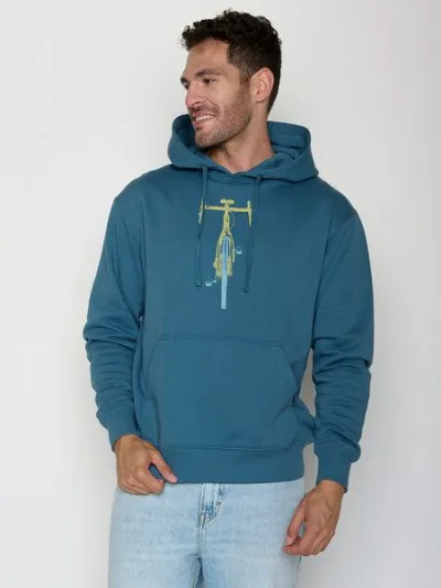 GreenBomb GREENBOMB Bike Front Stamp Joy - Gemütlicher Hoodie aus Bio-Baumwolle / hochwertiger Print / GOTS / Fair & Vegan