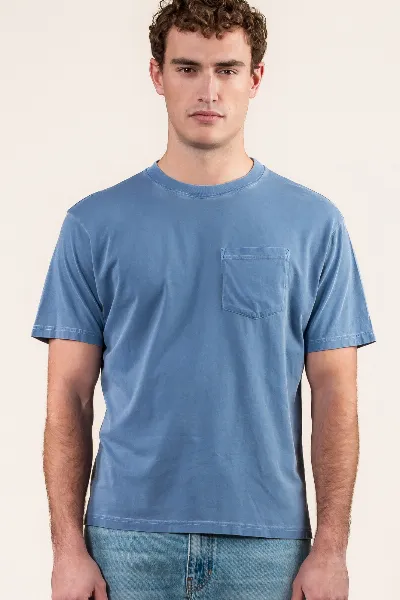 Kuyichi Kuyichi Herren vegan T-Shirt Ralph Steel Blue