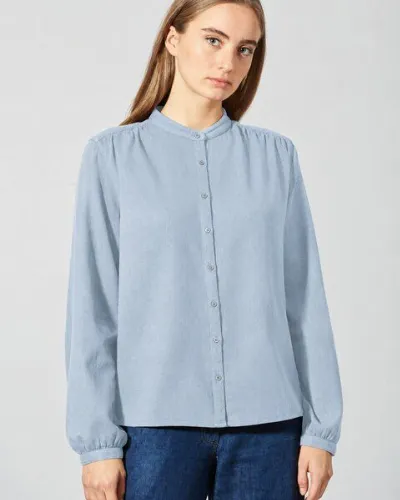 HempAge HempAge Feminine Stehkragenbluse Hanf/Biobaumwolle
