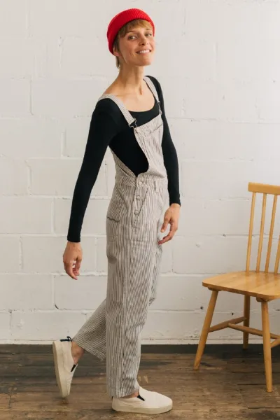 TWOTHIRDS TWOTHIRDS Damen vegan Latzhose Gavdos Streifen