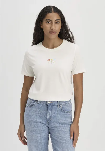 hessnatur hessnatur Damen Print T-Shirt Relaxed aus Bio-Baumwolle - weiß