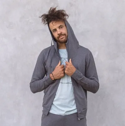 Jaya Jaya LEON MELANGE - Männer - Hoodie für Yoga und Freizeit aus Biobaumwolle
