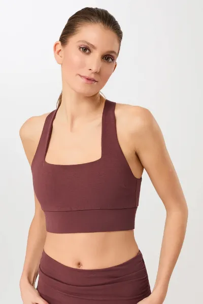 mandala MANDALA Damen vegan Bh Französisch Hals Rosenholz
