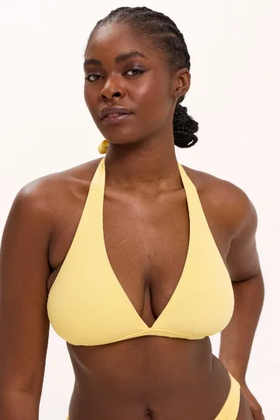 Understatement Understatement Damen vegan Bikini Halter Top Gelb