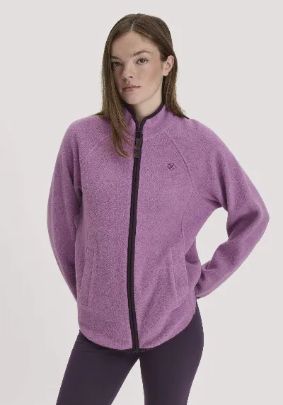 hessnatur hessnatur Loungewear Fleece Jacke Relaxed ACTIVE LIGHT aus Bio-Baumwolle - lila