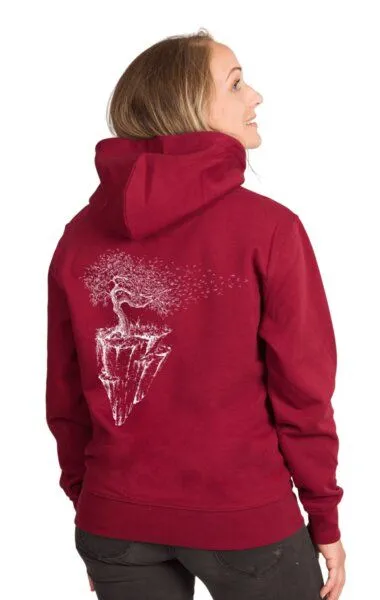 Life-Tree Life-Tree Organic Fairwear Hoodie Unisex Fairwear Organic Burgundy Maple Island