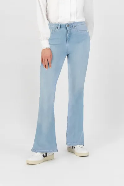 MUD Jeans MUD Jeans Damen vegan Jeans Flared Isy Sunny Stone Blau