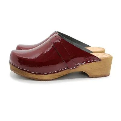 me&myClogs LYCKA - Lack wein - rot schwedische Holz Clogs von me&myClogs - low heel