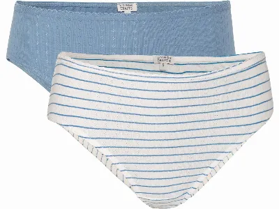 Living Crafts Living Crafts Bio-Damen-Slips RYLIE mit Ajourmuster, 2 Stk. natural/seaside,