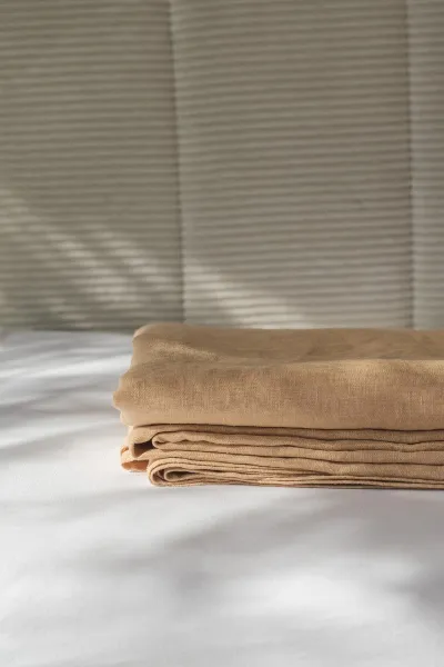 AmourLinen AmourLinen unisex vegan Bettlaken Senf