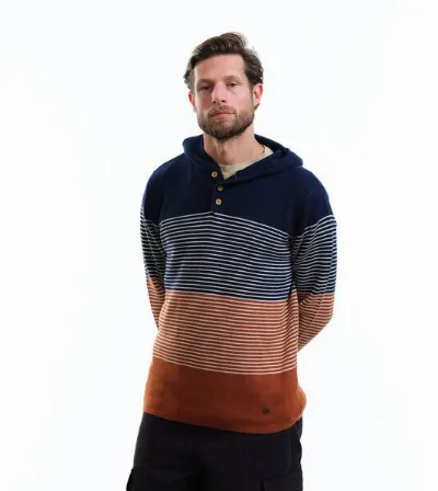 Gary Mash GARY MASH Strickpullover Edmundston mit Kapuze aus Biobaumwolle