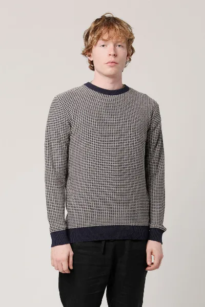 KOMODO KOMODO Herren vegan Pullover Hasan Bio-Baumwolle Navy