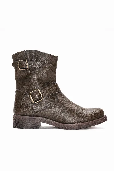 NAE NAE Damen vegan Biker Boots Odet Grün