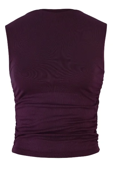 JAN N JUNE JAN 'N JUNE Damen vegan Ruffle Top Rafo Kirschlack Rot
