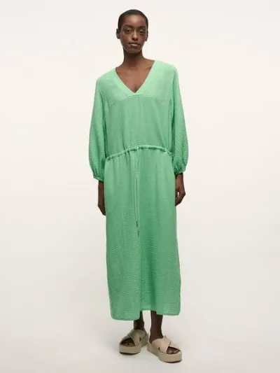 LANIUS LANIUS Maxikleid mit Struktur aus Bio-Baumwolle
