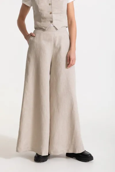 De IONESCU De IONESCU Damen vegan Hose Palazzo Leinen