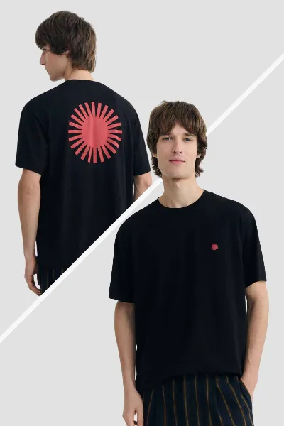 Thinking MU T-Shirt Aaron Contrast Sol Schwarz