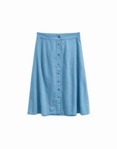 Mazine Mazine A-Jeans-Rock aus Tencel mit Knopfleiste