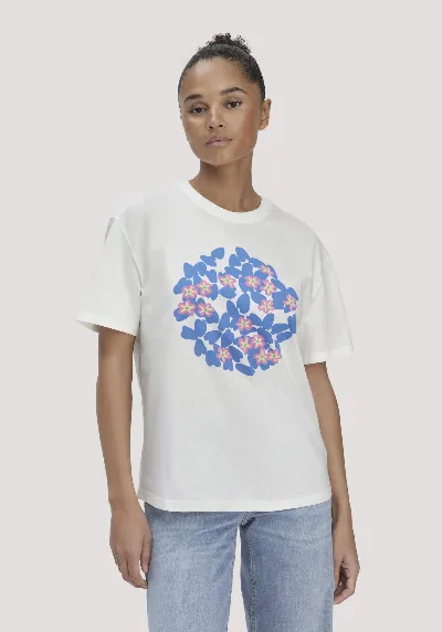 hessnatur hessnatur Damen Print T-Shirt Oversize LIV LEE aus Bio-Baumwolle - blau