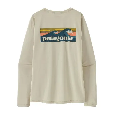 Patagonia W'S L/S CAP COOL DAILY SHIRT - BOARDSHORT LOGO