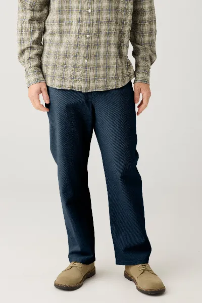 KnowledgeCotton Apparel KnowledgeCotton Apparel Herren vegan Jeans Flint Wide Twill Total Eclipse