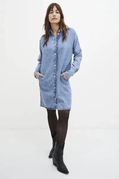 Kuyichi Kuyichi Damen vegan Denim Kleid Mara Blau