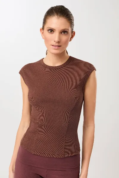 mandala MANDALA Damen vegan Top Ribbed Sport Oak