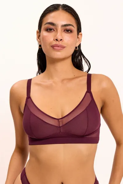 Understatement Understatement Damen vegan Bh Mit Netz-Stützfunktion Cherry