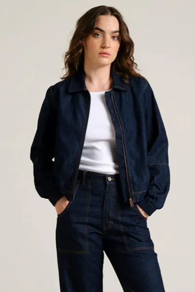 Dedicated DEDICATED Damen vegan Denim Jacket Sunna Dunkelblau