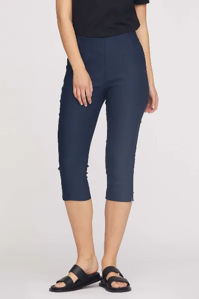 LAURIE LAURIE Damen vegan Hose Elizabeth Slim Capri Ml Navy