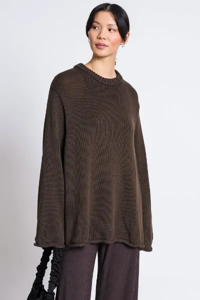 JAN N JUNE JAN 'N JUNE Damen vegan Pullover Sona Schokolade