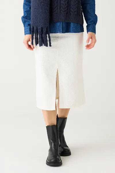 KnowledgeCotton Apparel KnowledgeCotton Apparel Damen vegan Rock Twill Egret