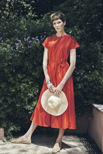 Sophia Schneider-Esleben Sophia Schneider-Esleben Dress Nina Red - Damenkleid aus Bio-Baumwolle