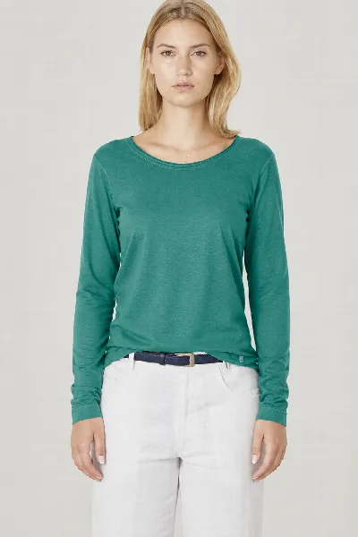 HempAge Hempage Damen vegan Langarmshirt Jungle Green