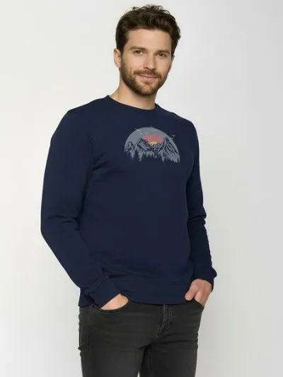 GreenBomb GREENBOMB Peak Circle Wild - Gemütliches Sweatshirt aus Bio-Baumwolle / hochwertiger Print / GOTS / Fair & Vegan
